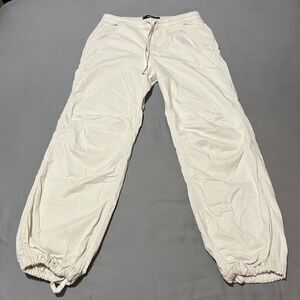 Hollister Medium Adjustable-Rise Parachute Baggy Jogger Pants White Unisex Y2K
